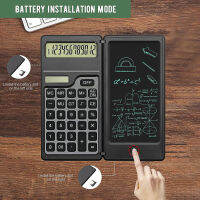 เครื่องคิดเลขแบบพกพาพับได้หน้าจอ LCD พร้อมโน้ตแพดพลังงานแสงอาทิตย์ดิจิตอลเครื่องคำนวณทางวิทยาศาสตร์การเขียนแท็บเล็ตแผ่น6นิ้วพร้อมปากกาสไตลัสปากกาเครื่องเขียนโรงเรียนสำนักงาน