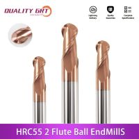 Q.Grt HRC55 2 ขลุ่ยคาร์ไบด์บอลจมูก End Mill R0.5 R1 R2 R3 R4 R5 R6 ทังสเตนโคบอลต์โลหะผสม end mill metar mill cutter เครื่องมือ cnc