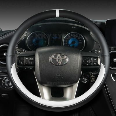 ปลอกหนังหุ้มพวงมาลัยรถยนต์ ไมโครไฟเบอร์ อุปกรณ์เสริม สําหรับ Toyota Fortuner 2016-2019 2021 Hilux 2015-2019 2020 2022