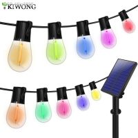 ✁❄16ig3506 String Com Lâmpadas RGB Inquebráveis Luzes Suspensas Ao Livar Livre Impermeável Jardim Quintal Natal Festa Ána Rvore E27 S14