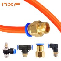 ZPM-Pneumatic Air Connector Fitting Pc Pcf Pl Plf 4mm 6mm 8mm Thread 1/8" 1/4 3/8 1/2 Straight Hose Fittings Pipe Quick Connectors