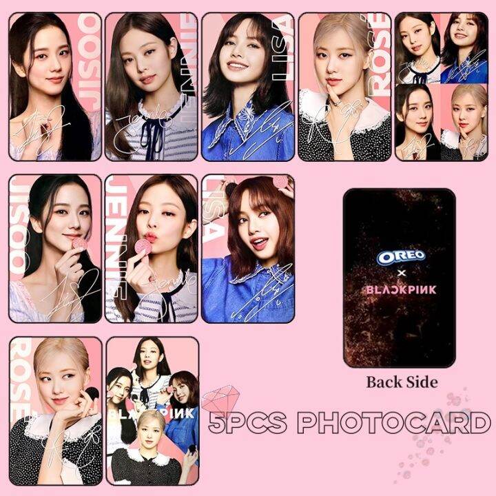 【Ready Stock】 5Pcs KPOP BLACKPINK X OREO Theme BP Photocards ROSÉ JISOO ...