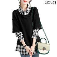 COD dhdfxcz ZANZEA Women Korean Casual Leisure Knit Patchwork Long Sleeve Fake Two Smock Blouses