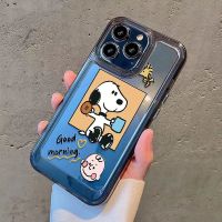 For IPhone 14 Pro Max IPhone Case Thickened TPU Soft Case Clear Case Shockproof Cute White Dog Compatible with For 13 12