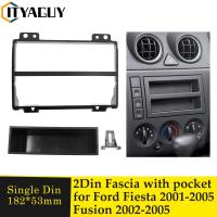 Single Din รถวิทยุ Fascia พร้อมกระเป๋าสำหรับ Ford Fiesta 2001-2005 Fusion 2002-2005 Dash DVD สเตอริโอ CD แผง Dash Mount กรอบชุด