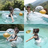 New Inflatable Swim Ring Cute Transparent Duck Swim Seat Ring for Infant Baby Kids Axillary Circle for Beginner 0-4 Age