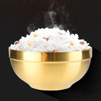 304 Stainless Steel Gold Bowl Thickened Double Layer Heat Insulation Kitchen Cooking Tools Home Double Insulated Golden Bowl