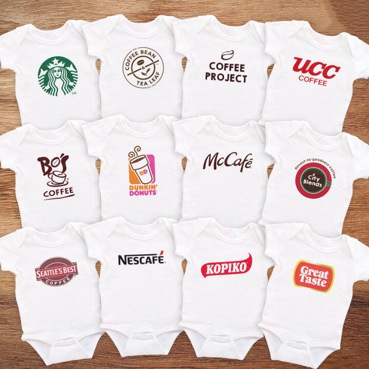 Famous Coffee Design Onesie McCafe, Dunkin' Donuts, Nescafe, Starbucks