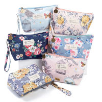 Polyester Rose Flower Bird Pattern Women Cosmetic Bag Toiletries Storage Organize Waterproof MakeUp Bag Portable Wash Bag