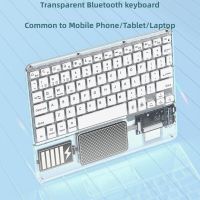 Transparent Colors RGB Bluetooth Keyboard with Touchpad Rechargeable Wireless Keyboard for iPad Android iOS Windows Tablet