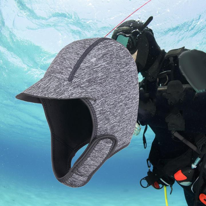 2mm Neoprene Diving Hood Thermal Wetsuit Hood Cap Swim Cap with Chin Straps