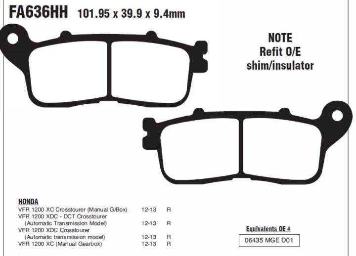 แผ่นรองเบรคท้ายจักรยานยนต์สำหรับ-honda-vfr800-2015-vfr-800-1200-vfr1200-xc-xdc-crosstourer-2012-2013-2014-2015