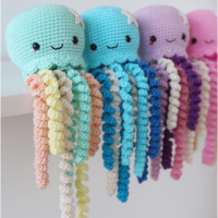 น่ารักโครเชต์ปลาหมึกของเล่นสำหรับ P Reemie โครเชต์ปลาหมึก Amigurumi ปลาหมึกสำหรับเด็กทารกฝักบัวของขวัญทะเลสิ่งมีชีวิตของเล่น