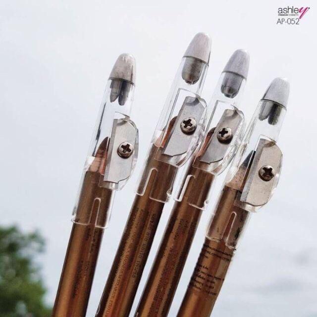 12แท่ง-ยกแพค-ap-052-ดินสอเขียนคิ้วแบบ-มีกบเหลา-ashley-premium-eyebrow-pencil-waterproof