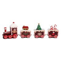 Wooden Train Ornament Decoration for Home Gift Natal Navidad New Year Decor