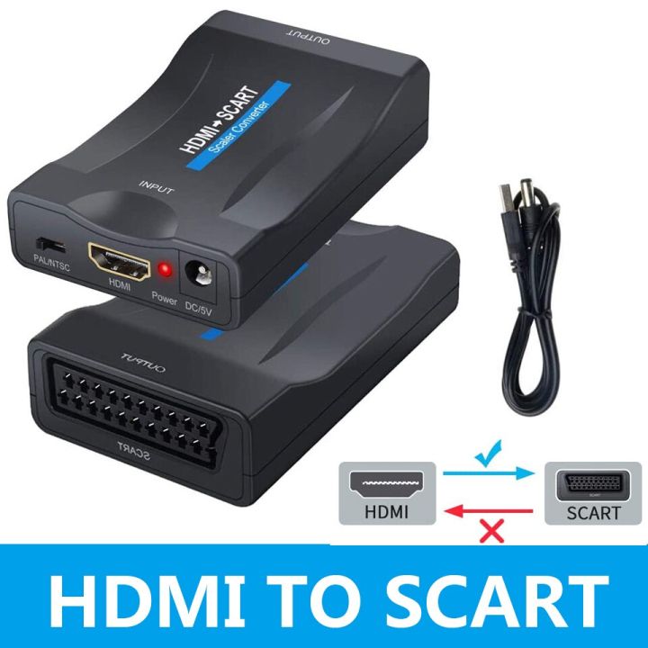 ตัวแปลงแปลง-hdmi-เป็น-scart-hd-1080p-hdmi-scart-ระบบเสียงระดับหรูพร้อมสายไฟ-dc-สำหรับ-ps4-dvd
