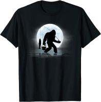 Bigfoot เสื้อยืด Sasquatch ตลกและปลาคืนที่ไม่ซ้ำกัน