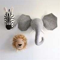 Cartoon elephant Head Hanging Decorations INS Nordic Hand Made Kids Room Decor Cotton Thread Weaving Animal Ornaments Wall Hang