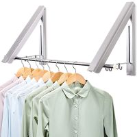 Hanging Space Hanger Shirt Dryer Mounted Drying Aluminum Rack Wall Saving Retractable Hidden Coat Storage Folding Pants Clothes