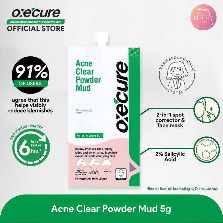 Oxecure Acne Clear Powder Mud 5g Lazada Ph 9640