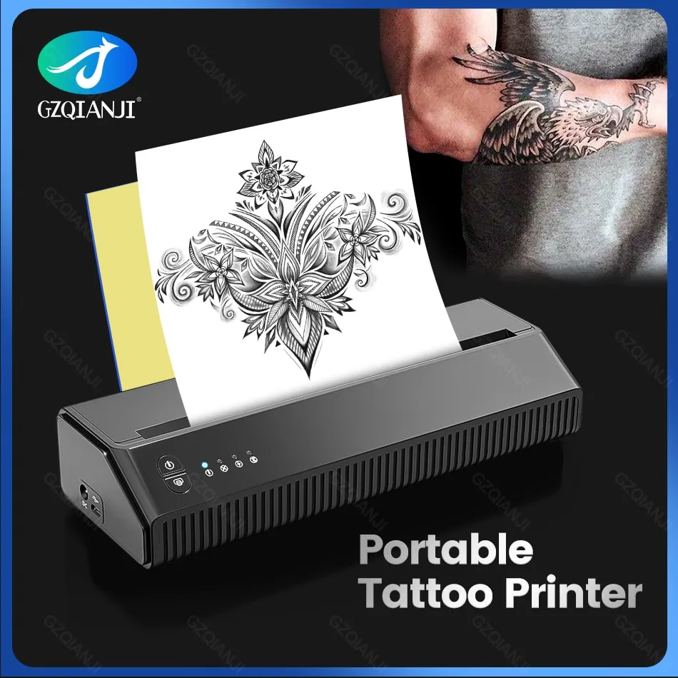 Cordless Tattoo Stencil Printer, Tattoo Thermal Copier Rechargeable  Portable Tattoo Transfer Machine Mini Tattoo Machine Compatible with iOS  with 10pcs Tattoo Stencil Paper - Walmart.com