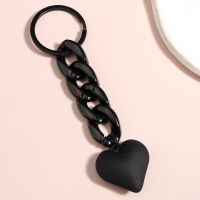 Handmade Heart Keychain Acrylic Plastic Link Chain Key Ring For Women Girls Handbag Pendant Accessorie Car Keys Jewelry Gifts Key Chains