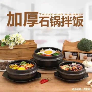 Korean Stone Pot with Lid Nonstick Cast Aluminum Casserole Soup Pot Korean  Cuisine Dolsot Bibimbap Rice Soup Bowl