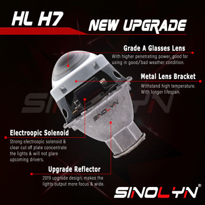Sinolyn Headlight Lenses H7 LED 3.0 For Hella 3r H7 D2S D2H HID Halogen Bi-xenon Projector Lens Car Lights Accessories Retrofit