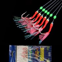 【DT】hot！ 3bags Soft Shrimp Fishing Hooks Simulated String Bait Sabiki Rig Sea Bass 1bag 6pcs