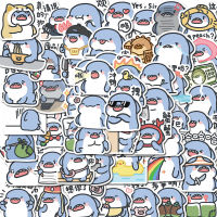 60 Zhang Obesity Shark Little Shark Facial Expression Pack Funny Internet Celebrity Journal Stickers Personalized Creative Decoration Waterproof Stickers