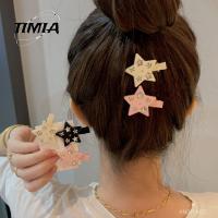 TIMIA Rhinestone กิ๊บติดผมรูปดาวห้าแฉกกิ๊ปติดผมดาวคริสตัลรูปหัวใจหวานมินิ