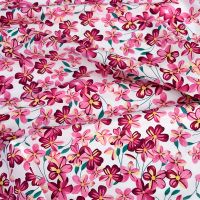 145x50cm Spring and Summer Pure Cotton Floral Pastoral Style Pink  Fabric  Making Shirt Dress Skirt Handmade DIY Cloth Exercise Bands