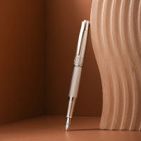 Hongdian 6013ปากกาหมึกซึมเงินโลหะอิริเดียม EFFก้มปลายปากกาที่มีคลิปเนื้อสวยงามที่ดีเยี่ยมธุรกิจสำนักงานของขวัญปากกาหมึก