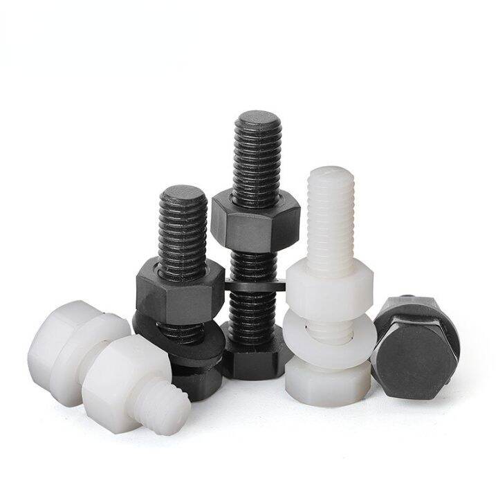 m3m4m5m6m8-nylon-outer-hexagon-screw-nut-flat-washer-set-combination-daquan-plastic-insulating-plastic-bolt-nails-screws-fasteners