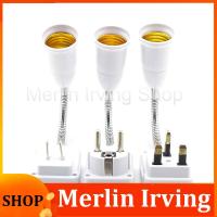 Merlin Irving Shop AC 110V 220V E27 Lamp Bulb Adapter Flexible Light Bases Plug Holder Converter Switch Power Socket 20CM EU/US/UK Plug