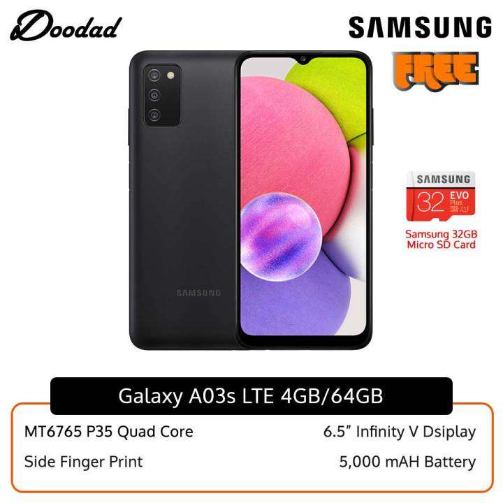 Samsung Galaxy A03s (A037) (Blue/ Black/ White) (4GB/64GB) + 32GB Memory Card Lazada