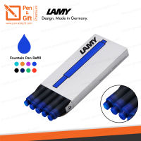 LAMY หมึกหลอดลามี่ T10 สีน้ำเงิน สำหรับปากกาหมึกซึม แพ็ค 5 ชิ้น ของแท้ 100% หมึกเติมปากกาหมึกซึม Lamy - LAMY T10 Blue Ink Cartridge Refill for Fountain Pen ラミー インク カートリッジ（5本入）LT10BL ブルー [ปากกาสลักชื่อ ของขวัญ Pen&amp;Gift Premium]