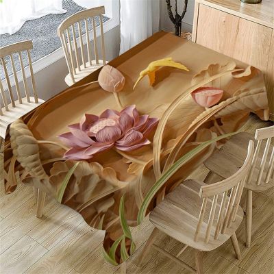 ▨ 3d Flower Print Rectangular Tablecloth for Table Party Table Cover Waterproof Anti-stain Table Cover Party Wedding Decoration