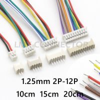 10ชุดไมโคร Jst 1.25มม. สายคอนเนคเตอร์ตัวเมียระยะ10ซม. 15ซม. 20ซม. 28awg 2/3/4/5/6/7/8/9/10/11/12ขาพร้อมซ็อกเก็ตขาตรง