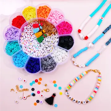 3600PCS Polymer Clay Beads Set 6MM Rainbow Color Flat Chip Bead For Boho  Bracelet Necklace Making Letter Bead Accessories Kit DIY