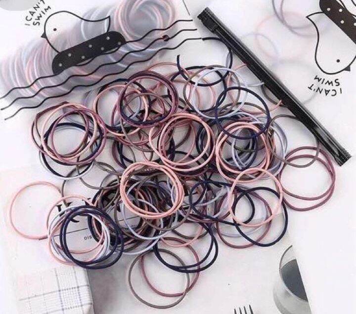 100 PCS BABY HAIR TIE W/POUCH 100pcs Hair Elastic TIE PONY Tail w