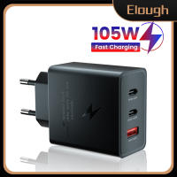 Elough 65W เครื่องชาร์จ USB Dual PD Type C อะแดปเตอร์ชาร์จโทรศัพท์เคลื่อนที่ชาร์จแบบเร็วสำหรับเครื่องชาร์จ USB C แท็บเล็ตโทรได้