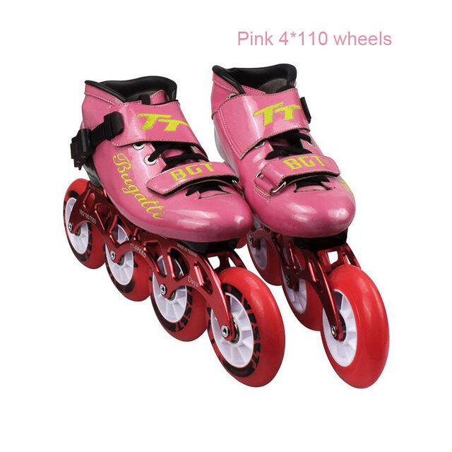 Professional Inline Speed Roller Skates Carbon Fiber 4 Wheel Roller