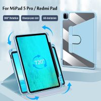 Case For RedMi Pad 10.61 2022 With Pen Slot Cover 360 Degree Rotation For XiaoMi Mi Pad 6 5 Pro 11 2023 sleep/wake Stand Funda