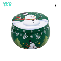 ?【Lowest price】YKS มินิคริสต์มาส tinplate round Candy ดีบุกสามารถหอมดีบุกภาชนะเทียน