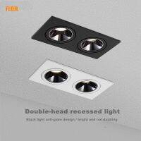 ZZOOI 2020 dimmable anti-glare LED recessed downlight 5W 7W 12W ceiling spotlight AC 110V/220V angle adjustable square spotlight