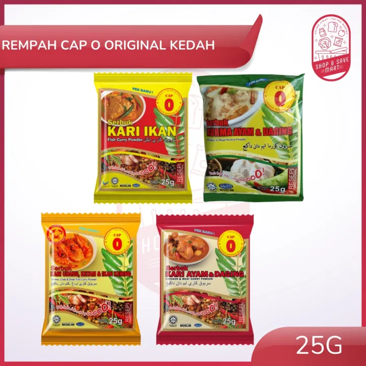 Cap O Rempah Original Kedah - 25g (Flavor: Kari Ayam / Kari Ikan ...