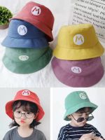 [พร้อมส่ง] FuFushop หมวก Bucket​ เด็ก หมวกบั​กเก็ต​เด็ก ปักตัวเอ็ม มาริO หมวกเด็ก หมวกเด็กอ่อน หมวกบักเก็ตเด็ก 1ปี - 6ปี