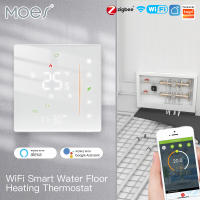 MOES น้ำไฟฟ้าชั้นความร้อนเทอร์โม Zigbee น้ำหม้อไอน้ำก๊าซควบคุมอุณหภูมิ Tuyasmart APP Alexa Voice