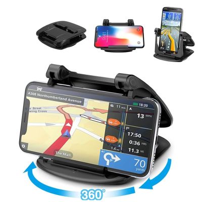 Car Dashboard Holder Phone Mount 360° Rotatable Phone Bracket Hub Horizontal Vertical Mobile Phone GPS Support For iPhone Mi
